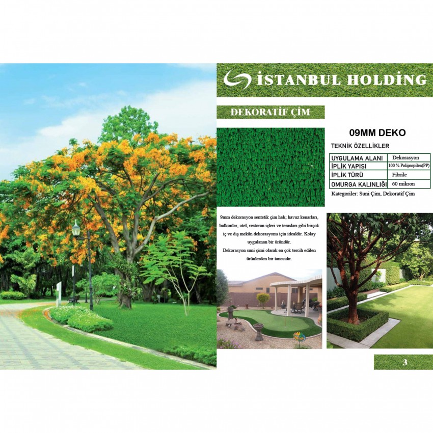 Suni Çim Halılar / 09mm Deko