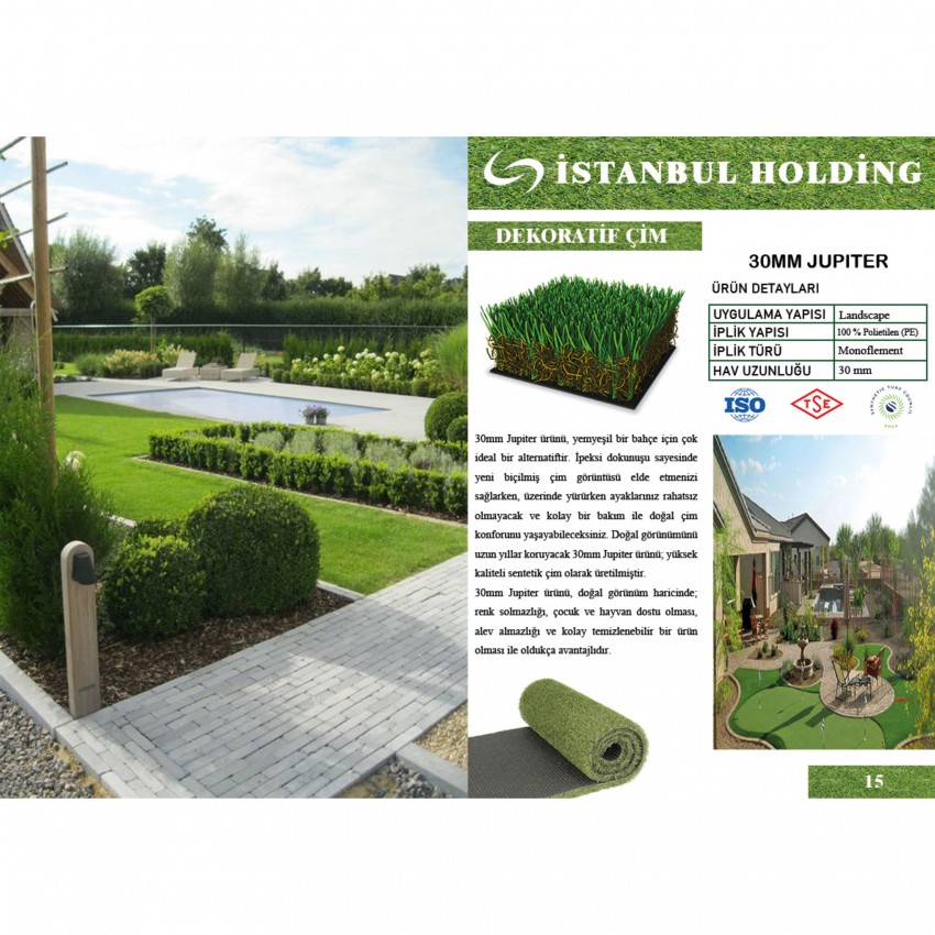 Suni Çim Halılar / 30mm Jupiter