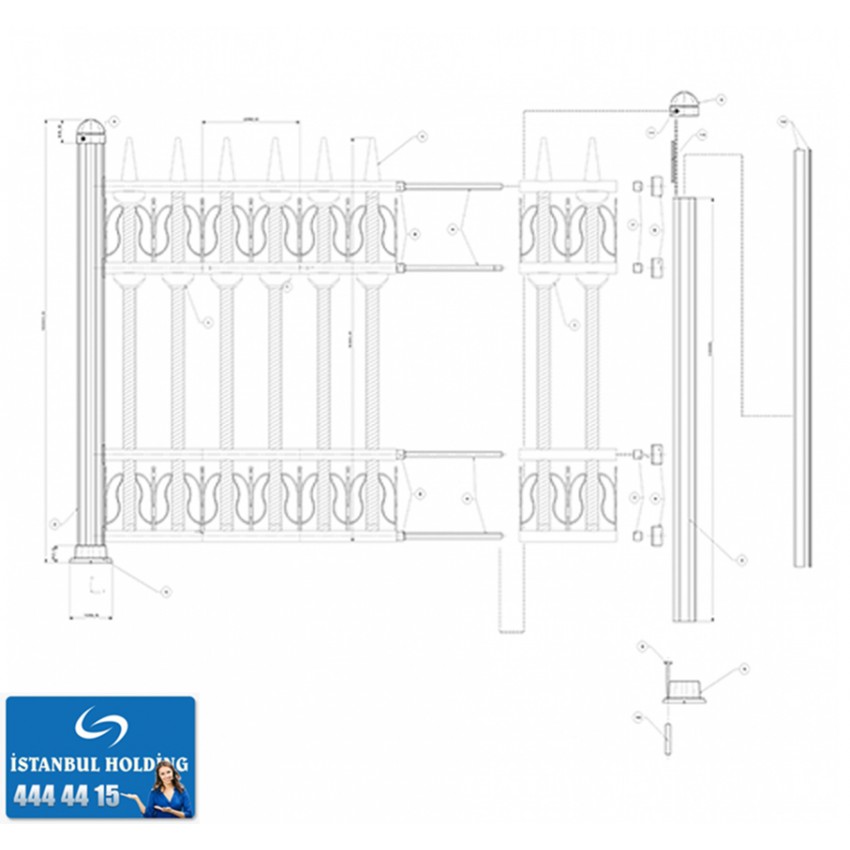 Lalezar Modeli 100 cm yükseklik Dekoratif Ferforje Plastik Çit  Lalezar Modeli 100 cm yükseklik Dekoratif Ferforje Plastik Çit